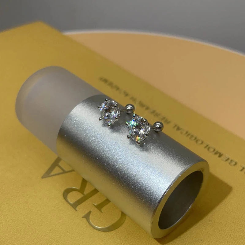 עגילי כסף זרקונים